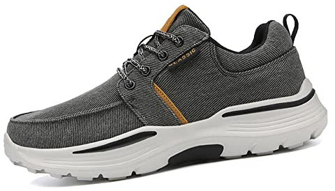 Scarpe Ortopediche per Uomo Ortopedica Diabetico Fascite Plantare Swollen Scarpe Slip-On Traspirante Antiscivolo Scarpe da Passeggio Artrite Edema Scarpe Ortopediche,Black Gray,42EU