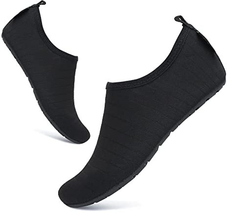 SAGUARO Badeschuhe Herren Wasserschuhe Damen rutschfest Strandschuhe Schnelltrocknend Schwimmschuhe Atmungsaktiv Aquaschuhe, Dunkelheit 40/41EU