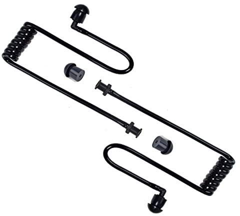 HYSHIKRA Ersatz verdeckte akustische Luftspule Audioröhre kompatibel mit Motorola Kenwood Baofeng Sprechfunkgerät FBI Sicherheit Hörmuschel Headset (Schwarz, 2 Pack)