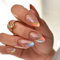 Ceboic Almond False Nails Short, 24Pcs Glitter French Fake Nails Colorful Lines Pattern, Glossy Press on Nails with Nails Glue Stickers, Stiletto Acrylic Stick on Nails for Women and Girls, Pack of 1