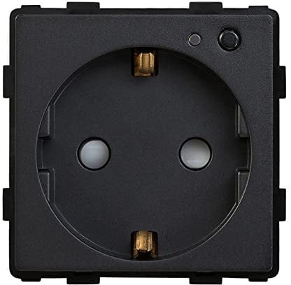 BSEED Smart Zigbee Steckdose intelligenter Unterputz Wandsteckdose EU Steckdose 16Amp Steckdose Function Key Schwarz 86mm(Tuya ZigBee Hub erforderlich)