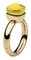 Qudo Firenze Edelstahl gold farbenem Ring mit citrine Stein (gelb) (52 (16))