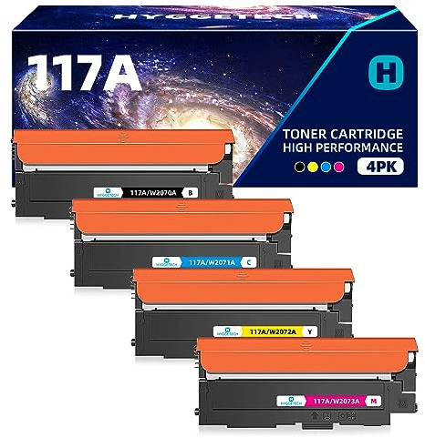 Hyggetech 117A Toner Kompatible HP 117A Set Toner für Color Laser MFP 179fwg Color Laser MFP 178nwg Color Laser MFP 178nw HP Color Laser 150nw MFP 179fnw 178nwg 179fwg (W2070A W2071A W2072A W2073A)