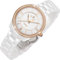 GUANHAO Damen Uhren Rose Gold Diamant Klassisch Elegantes Kleid Damen Keramik Armbanduhr Wasserdicht Weißes Zifferblatt Quarz Uhrwerk