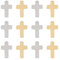 DICOSMETIC 12 Stück Kreuz Abstandshalter Perlen 2 Farben Kruzifix Perlen Goldene Heilige Kreuz Perlen Religiöse Edelstahl Perlen Für Halskette Armband DIY Schmuckherstellung, 2mm Loch