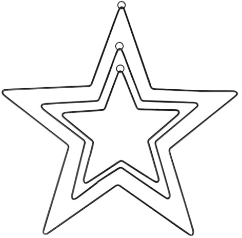 Ideen mit Herz Metallringe in Sternform | Metallsterne mit Aufhänge-Öse | 3 mm stark | 3 Stück | Verschiedene Größen: Ø 15 cm, 20 cm, 30 cm | Deko-Anhänger-Basteln, Fensterdeko, Deko-Sterne | schwarz