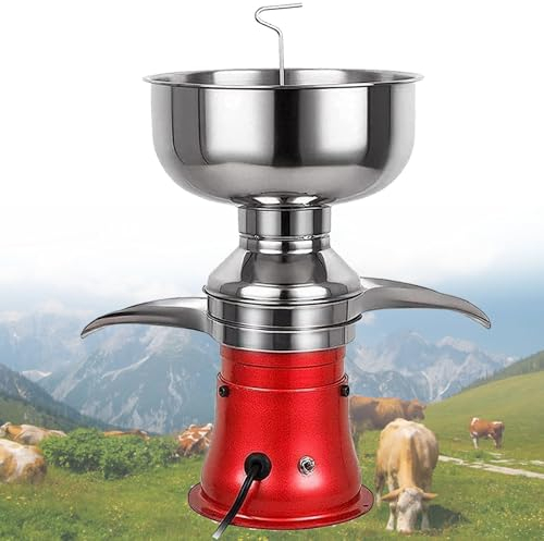 SACLMD Separador de Leche de Cabra,Separador de Crema de Leche para Granja lechera,Separador centrífugo de Crema de Leche eléctrico,Separador de Crema de Acero Inoxidable,220V