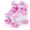 Rollschuhe für Jungen Verstellbare Kinder-Rollschuhe mit leuchtenden Rädern, lustig Leuchtend für Jungen Mädchen, Rollschuhe für Kinder (White pink, Large (36-40 EU))