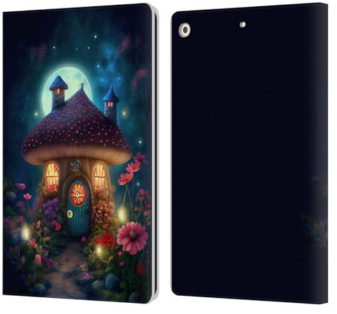 Head Case Designs Offizielle JK Stewart Haus Mit Pilzen Grafiken Leder Brieftaschen Handyhülle Hülle Huelle kompatibel mit Apple iPad 10.2 2019/2020/2021