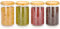 Otauoaea Bocal en Verre avec Couvercle - 4PCS 700ml Bocaux Verre Rangement Cuisine - Pot en Verre avec Couvercle en Bambou Cannelé - Empilage Stable - Bocal en Verre Hermétique