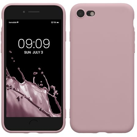 kwmobile Handyhülle kompatibel mit Apple iPhone SE (2022) / iPhone SE (2020) / iPhone 8 / iPhone 7 Hülle - Handy Case aus weichem Silikon in Mauve