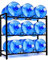 9-Tray Water Jug Rack, Storage 5 Gallon Water Cooler Bottle Holder Stand, 3-Tier Heavy Duty Carbon Steel 5 Gal Water Bottle Organizer for Home, Office, Kitchen, Warehouse, Black