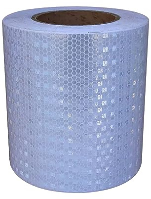 DAEOIBHJR Nastro Riflettente Adesivo, 25m x 15cm Nastro Adesive Sicurezza Catarifrangente, Adesivi Segnalazione Catarifrangenti Ad Alta visibilità per Auto Moto Bicicletta,Bianca