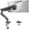 ELIVED Single Arm Monitor Desk Mount for 13-32 inch Screen, Tool Free Height Adjustable Gas Spring Arm, Gaming Monitor Arm Holds 2-9kg, VESA 75 & 100mm, C-clamp & Grommet Options, Freelift Pro Black