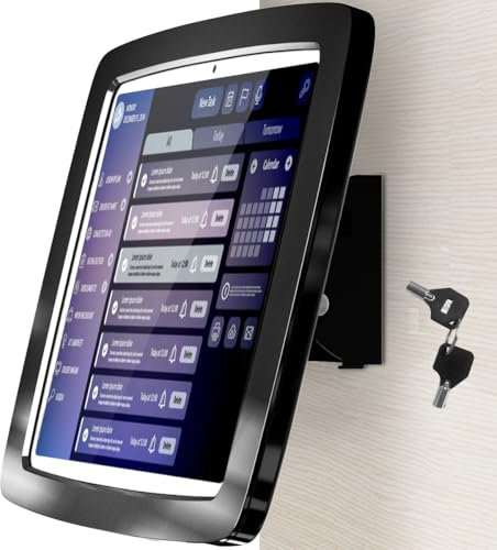 Beelta BSW102BA Support mural verrouillable et inclinable avec antivol Compatible avec iPad 10ème génération 11 11 1 2 3 4, iPad Air 4 5, iPad Air 11