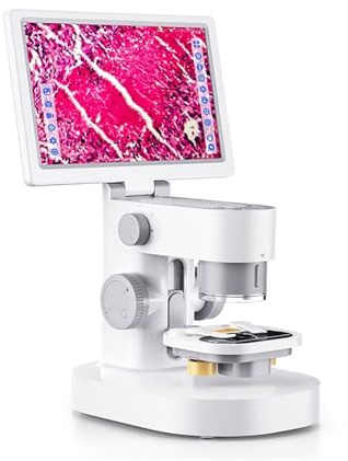 Microscope binoculaire, Microscope Biologique 9 Pouces, Écran IPS 1200X 24mp, Caméra Vidéo Stéréo Numérique Avec Moniteurs LCD Tactiles,Stéréomicroscope
