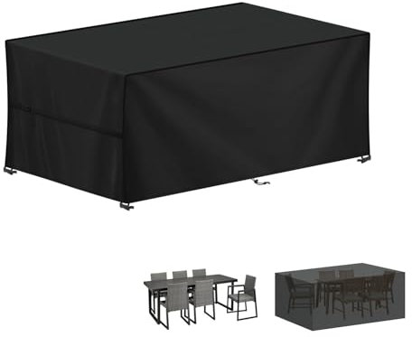 LAMUNI Abdeckung für Gartenmöbel 190x80x80cm, Wasserdicht Abdeckplane Gartenmöbel, 420D Oxford Gewebe Loungemöbel Abdeckung, Winterfest Schutzhülle für Sitzgruppe, Gartenlounge, Rattanmöbel