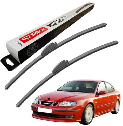 Silbak Windscreen Wipers, fits for SAAB 9 3 (09/2002-08/2007) Front Wiper Blades, 550mm/550mm
