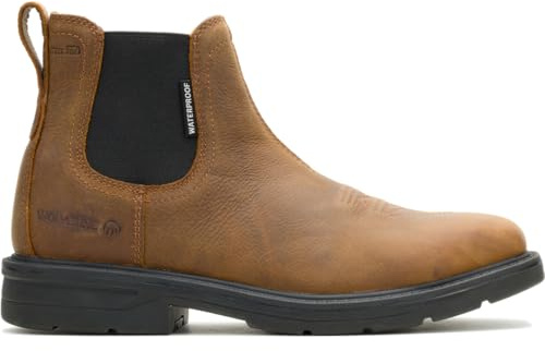 Wolverine Men's Rancher Level Chelsea Slip-on Steel-toe Work Boot Construction Boot, Sudan Brown, 10