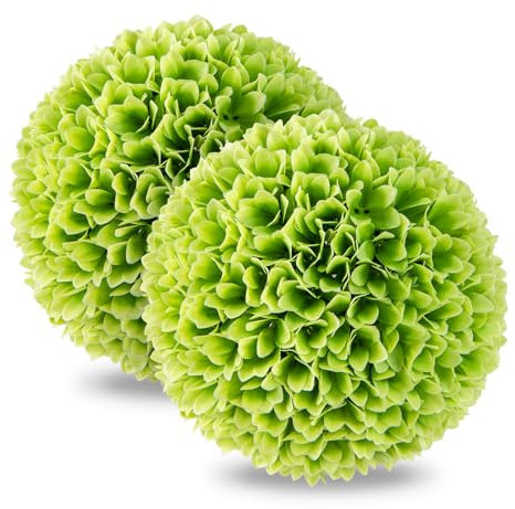 RELAX4LIFE Set di 2 Piante Finte Sfera di Bosso Ø28cm, Arredamento da Interno ed Esterno, Piante Artificiali Decorative per Cortile, Balcone, Giardino (Verde)