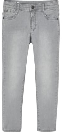 Vertbaudet Jungen Slim-Fit-Jeans WATERLESS, Hüftweite Comfort, Bundweite verstellbar Grauer Denim 98/104