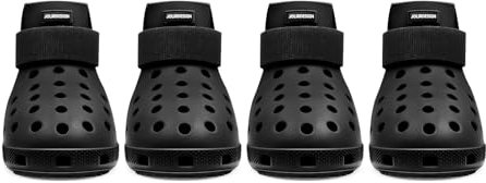 Hundeschuhe Pfotenschutz Outdoor – Hundeschuhe Wasserdicht, einfach an- und auszuziehen, atmungsaktiv, rutschfest, leicht zu reinigende Hundestiefel für Sommer Hitze und Winter Schnee (Schwarz, M)