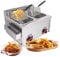 Friteuse à Gaz de 20 L Friteuse Professionnelle Double Grande Capacité Friteuse Multifonction GPL en Acier Inoxydable Facile à nettoyer pour usage domestique et commercial