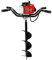 Levkitch 63cc 2-Stroke Petrol Earth Auger,3HP 7500rpm Heavy-Duty Garden Fence Post Hole Digger with 80cm Long Auger Drill Bits,4 Handle Design Fence Post Hole Borer