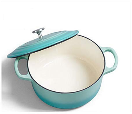 DYHWAC Household Cast Iron 24cm Enamel Cooking Pot Nonstick Stew Soup Pot Thickened Flat Base Saucepan for Induction Cooker(3-Pack)