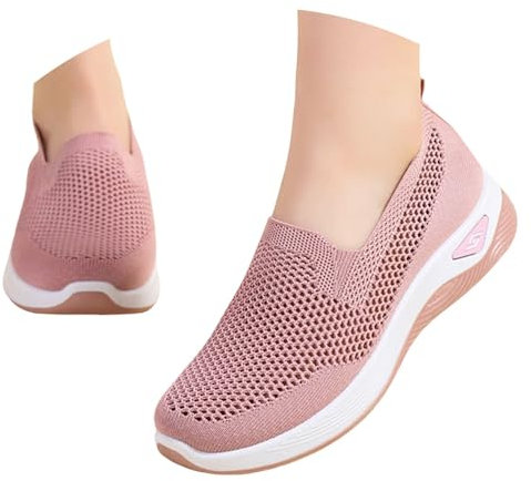 Basket Femme Running Ete Chaussure Orthopédique Baskets Femmes Légères Sneakers Maille Confortables pour Marche, Travail & Été Sandales Chaussures Rose