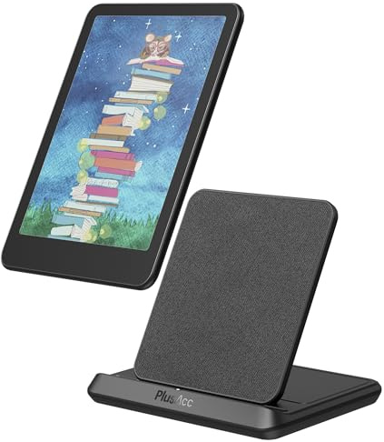 PlusAcc Dock di ricarica wireless per Kindle Paperwhite Signature Editions (versioni 2022 e 2024), Colorsoft Signature Edition e smartphone, supporto di ricarica pieghevole compatibile con iPhone 15