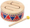 PlanToys Schlagzeug Kinder - Trommel Kinder - Musik Spielzeug ab 1 Jahr - Kindertrommel aus Holz - Kinderschlagzeug inkl. Trommelstock mit Gummikopf