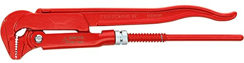 RENNSTEIG Rohrzange 45° (Öffnungsweite 25-110 mm, Länge 695 mm, Zange aus Chrom-Vanadium-Stahl, Stellmuttersicherung, Klemmschutz, Oberfläche pulverlackiert) 121 030 2