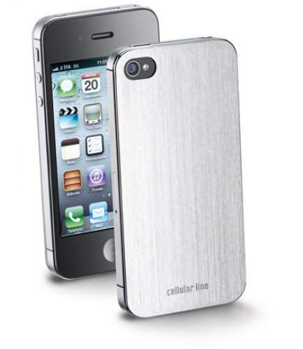 Cellular Line Hart Back Cover für Apple iPhone 4S silber