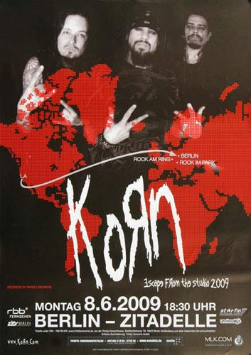 Korn - from The Studio, Berlin 2009 » Konzertplakat/Premium Poster | Live Konzert Veranstaltung | DIN A1 «