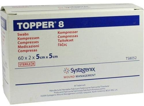 TOPPER 8 Kompr.5x5 cm steril 60X2 St