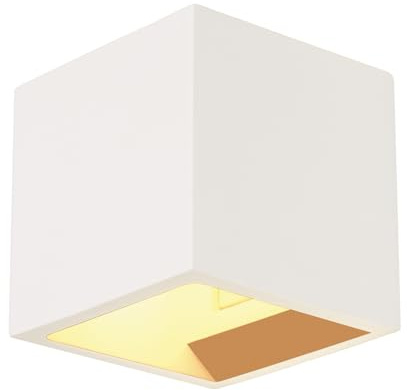 SLV LED PLASTRA | Wandaufbauleuchte, Wand-Beleuchtung innen, LED Spot, Aufbau-Leuchte, Wandaufbauleuchte, Decken-Strahler | Gips, Weiß, eckig, G9, 11.5cm x 11.5cm
