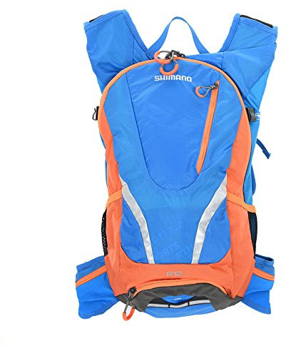 SHIMANO Rucksack Rokko II, Lightning Blau/Orange, 12.5 x 42 x 18.5 cm, 12 Liter, EBGDPMBNW12U60
