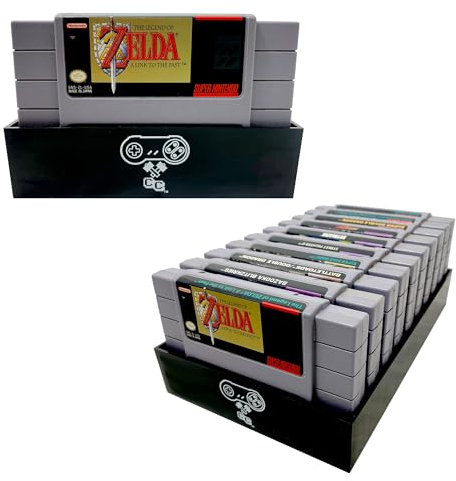 Video Game Organizer, Staub, Kartusche Halter, Fall Halter Super Nintendo schwarz