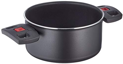 BALLARINI Click + Cook Kochtopf, Antihaftbeschichtet, 16 cm, Mit klappbaren Kunststoff-Griffen, Schwarz