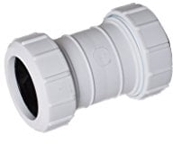Merriway BH02913 Waste Compression Straight Connector, 40mm, White