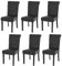 Mendler 6er-Set Esszimmerstuhl Chesterfield II, Stuhl Küchenstuhl, Nieten - Kunstleder, schwarz, dunkle Beine