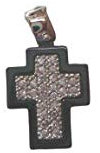 Schmuck damiata Herren Anhänger Kreuz aus Weißgold 18 kt Karat und Zirkonia