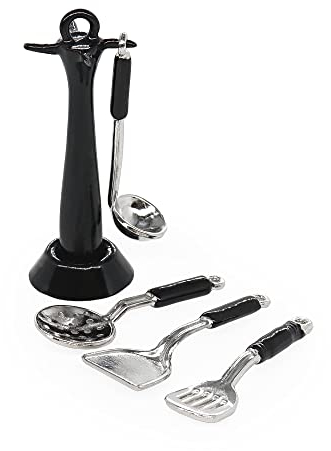 Odoria 1/12 Miniatura 4PZ Soporte de Utensilios Cocina Accesorio para Casa de Muñecas