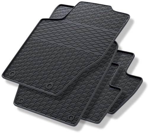 Mossa - Gummifußmatten Auto kompatibel mit Peugeot 307 II (2005-2012) schwarz Gummimatten Gummi Fußmatten