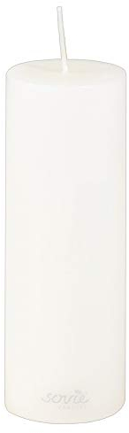 Sovie CANDLES Stumpenkerze | Hochzeit Votivkerze Blockkerze | 1 Flachkopfkerze in Creme (Ø50mm x 150mm)