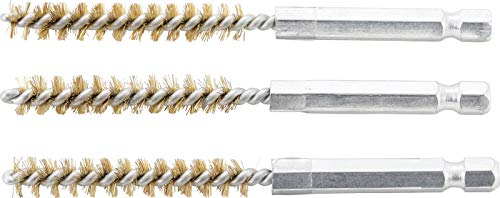 BGS 3078-8-M | Messingbürste | 3-tlg. | 8 mm | Antrieb Außensechskant 6,3 mm (1/4) | Loch-Drahtbürsten | für BGS 3078