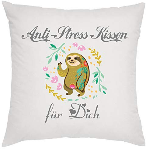 Crealuxe Anti Stress Kissen für Dich Zierkissen, Sofakissen, bedrucktes Kissen, Bauwollkissen