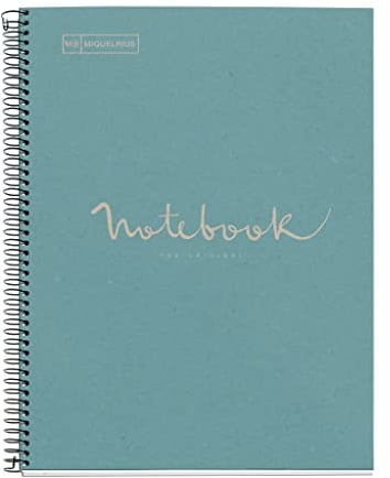 Miquelrius MR6092 Notizbuch A4 Emotions Pappe Ecoblue 80 Blatt kariert, Blau, Unica