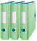 Leitz Qualitäts-Ordner 180° Active Urban Chic, A4, abgerundeter Rücken mit 82 cm Breite, Gummizugverschluss, leichter Polyfoam (grün, 3 Ordner/82 mm)